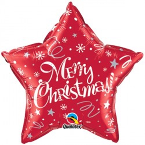 Merry Christmas Helium Balloon - 5 Stars